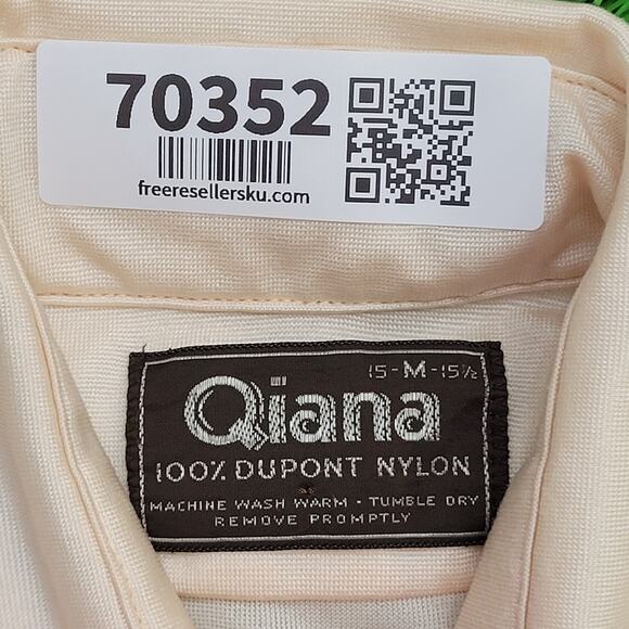 Vintage 70s Disco Shiny Button Shirt Medium 20x28 Faded - Picture 8 of 11